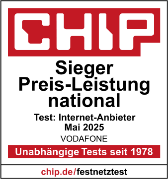 CHIP zeichnet Vodafone Festnetz im Mai 2025 mit „Preistipp Leistung National
